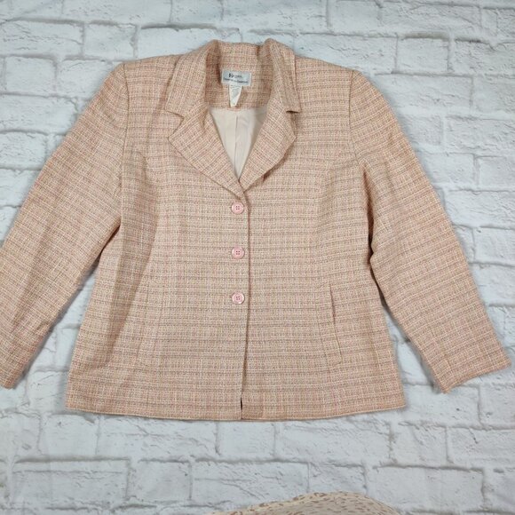 Da Rue 14 womens blazer vintage pastel tweed structured power jacket made in USA - Picture 12 of 12